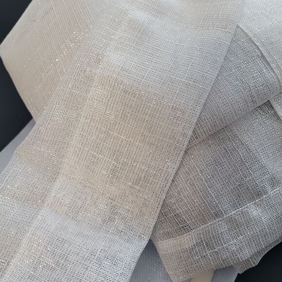 Lot Of 4 Panels Mainstays 84" Sheer Arctic White & Blue Shell - Picture 7 of 8